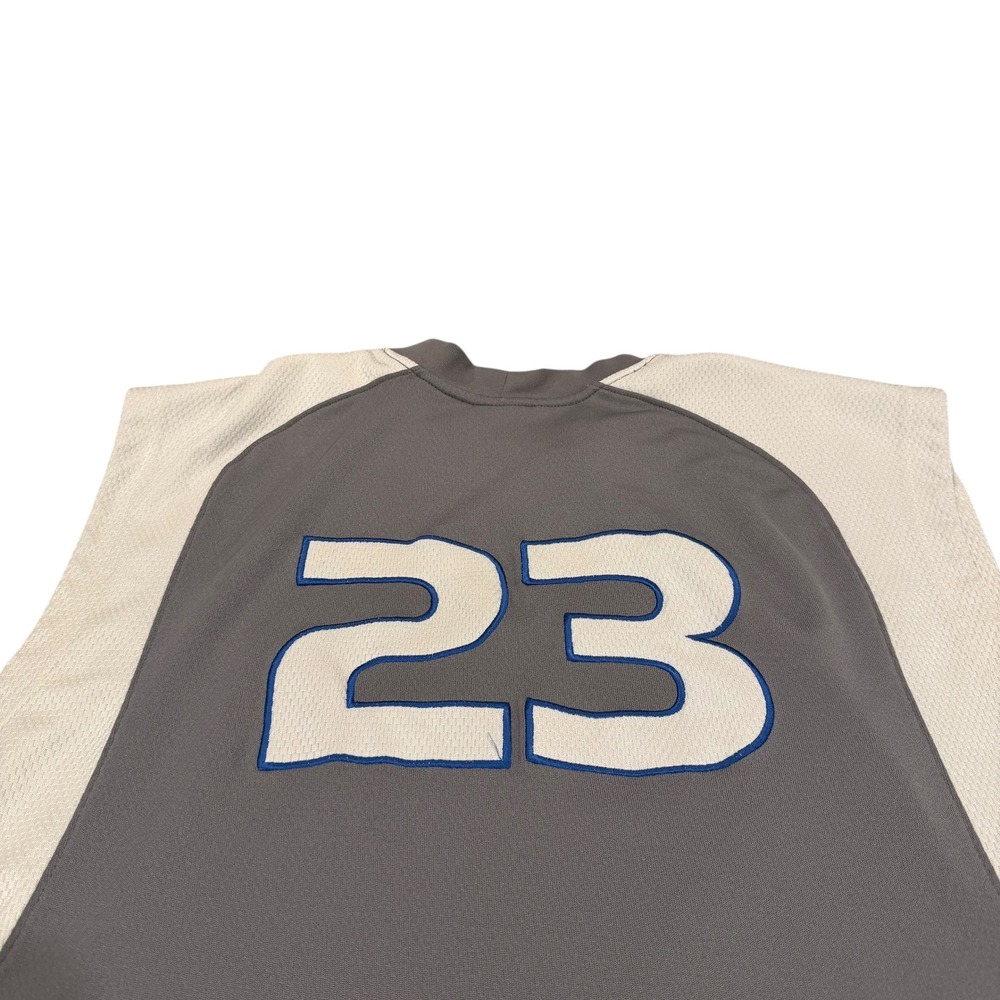 Jordan Brand Mens 3XL Grey White Blue Sleeveless Basketball Jersey Shirt 23 Y2K - Picture 4 of 9